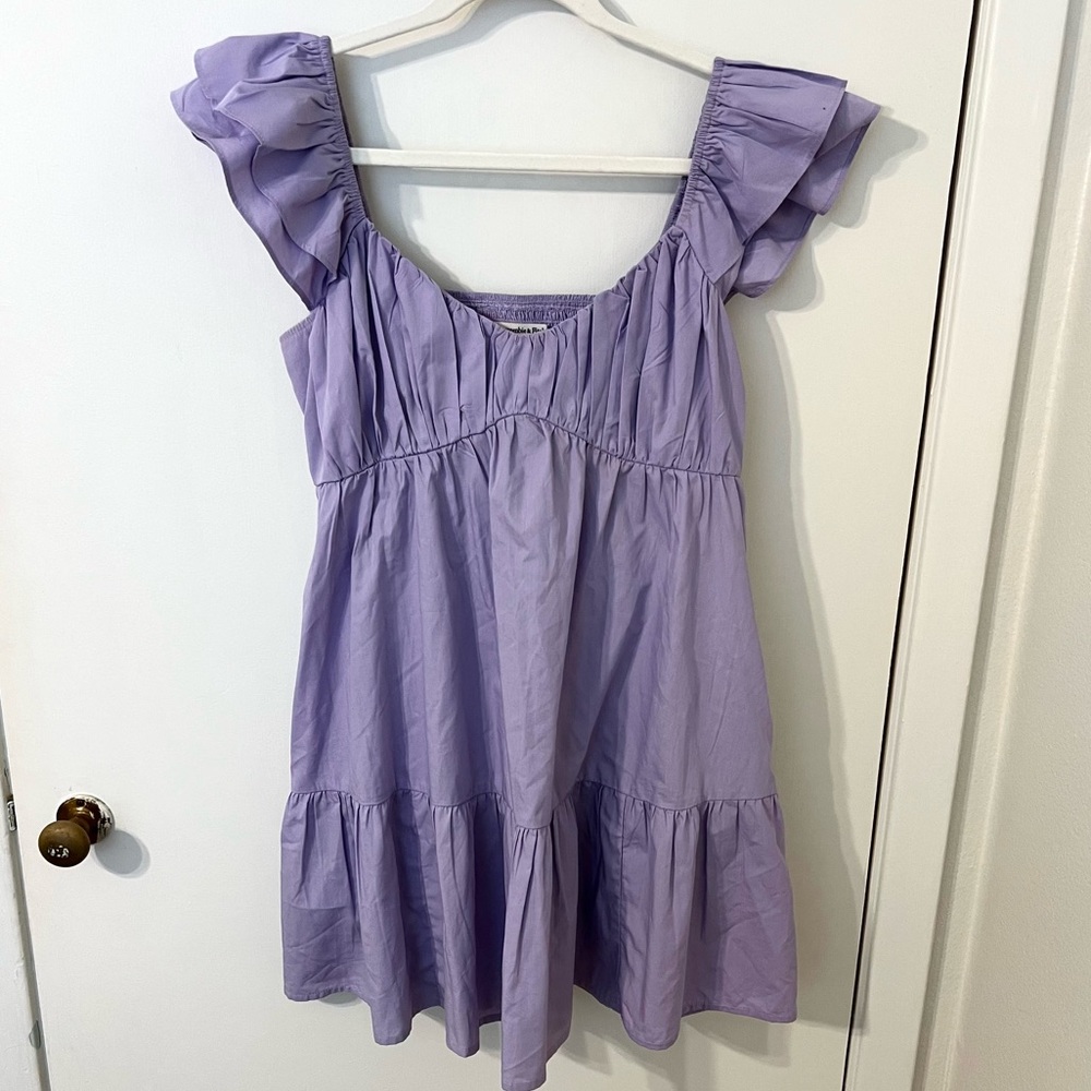 Abercrombie Ruched Flutter Sleeve Mini Dress